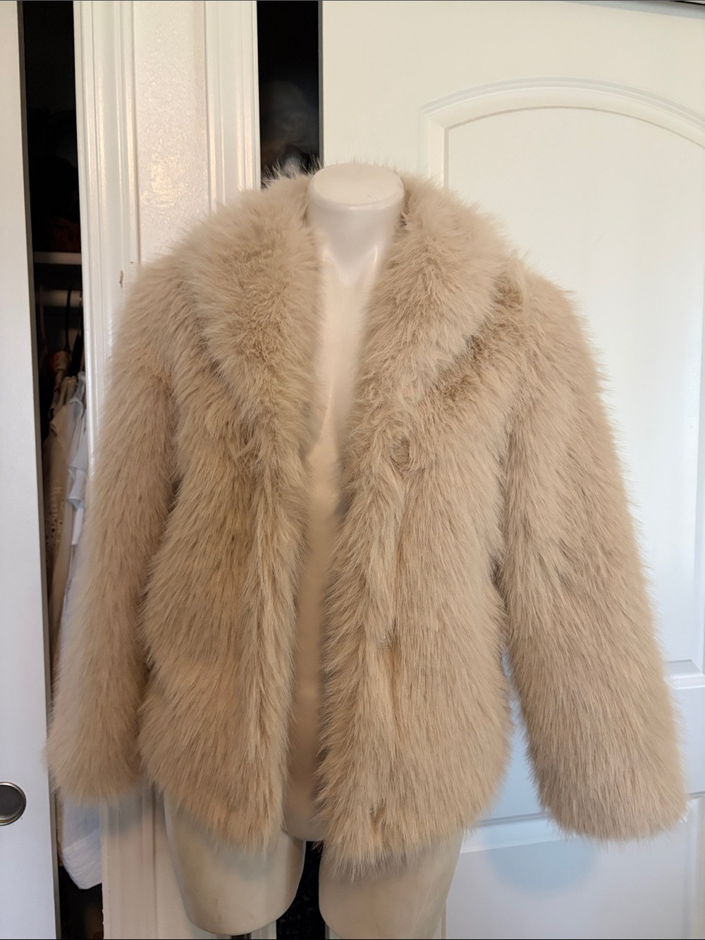 RSQ Beige Faux Fur Teddy Jacket